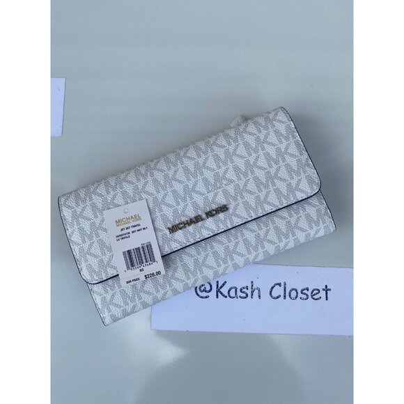 Michael kors trifold wallet Large card case wallet MK signature bright white - Picture 5 of 5
